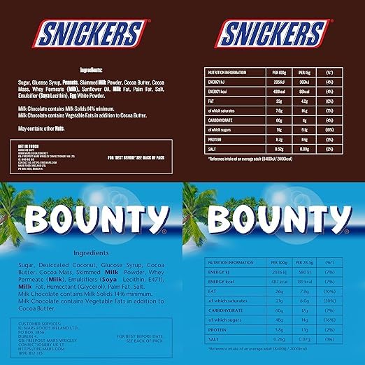 Best Of Minis Pack – Mars, Snickers, Milky Way & Bounty (400g) Bag By COUGAR | 20 Assorted Mini Bars | Perfect for Sharing, Gifting, Parties, Office Treats & Fe