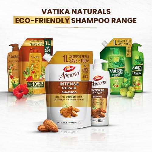 Dabur Almond Shampoo - 650 ml | For Nourished & Smooth Hair | Intense Nourishment | Helps in Hair Strenghtening | With Almond-Vita Complex & Milk Extracts
