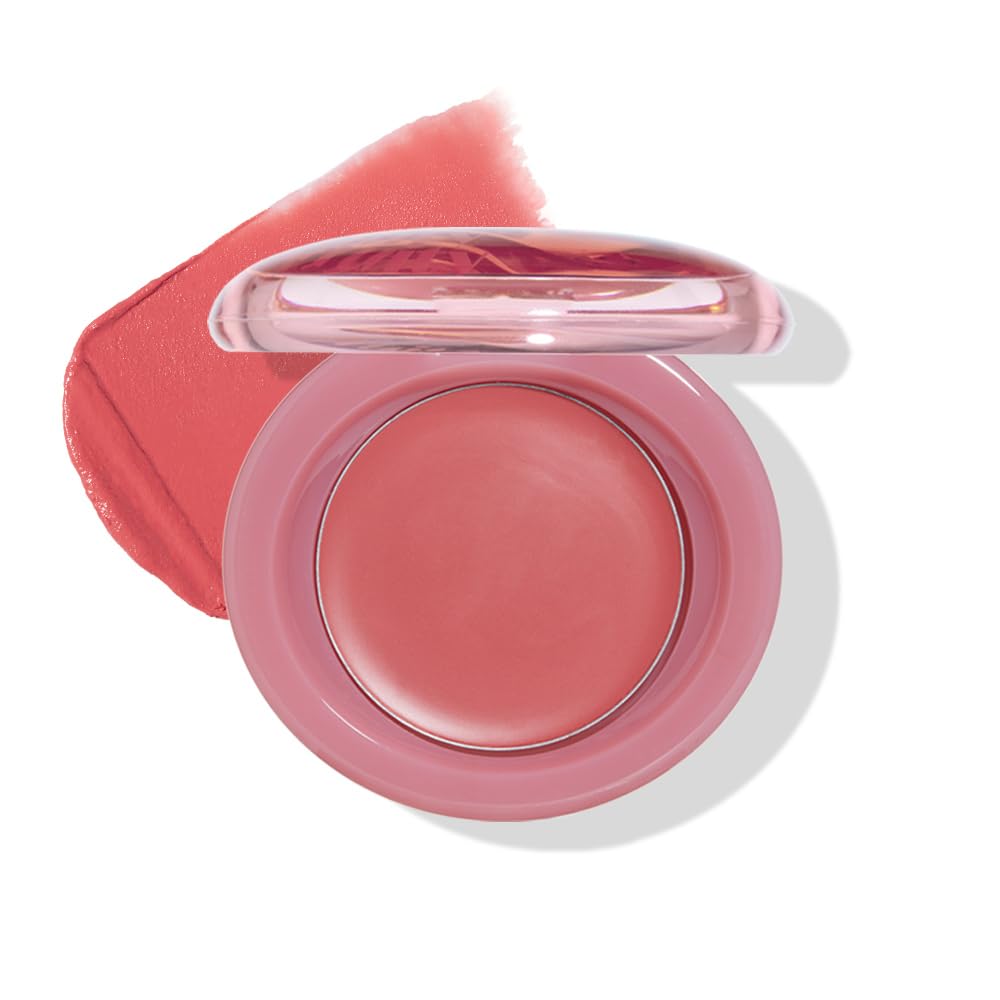 Etude Fruity Lip & Cheek Blur Balm| Cream blush, Soft Melting Texture| Highly pigmented Korean Tint| Cute Puff applicator|Korean Makeup- 03 Warm Peach 2.3g
