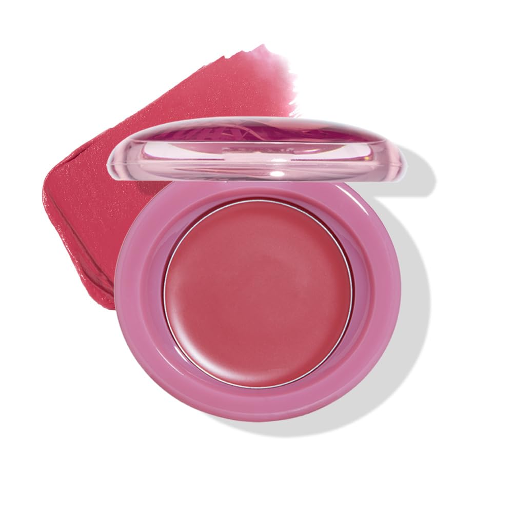 Etude Fruity Lip & Cheek Blur Balm| Cream blush, Soft Melting Texture| Highly pigmented Korean Tint| Cute Puff applicator|Korean Makeup- 04 Blushing Plum 2.3g