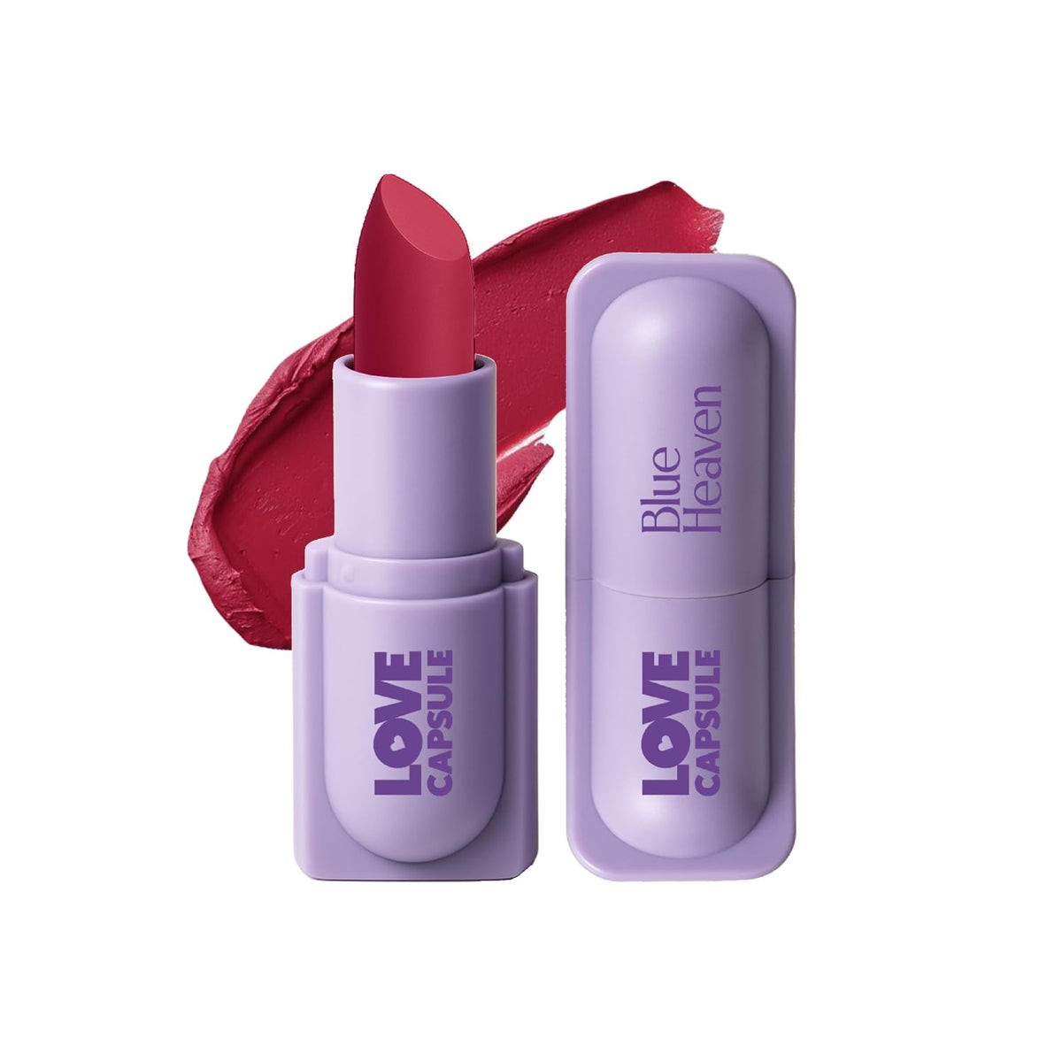 Blue Heaven Love Capsule Powder Matte Lipstick Infused With Vitamin E & Castor Oil for Intense Hydration| High Color Payoff| Matte Finish| Long Lasting Lipstick for women |Mellow Pink, 4gm