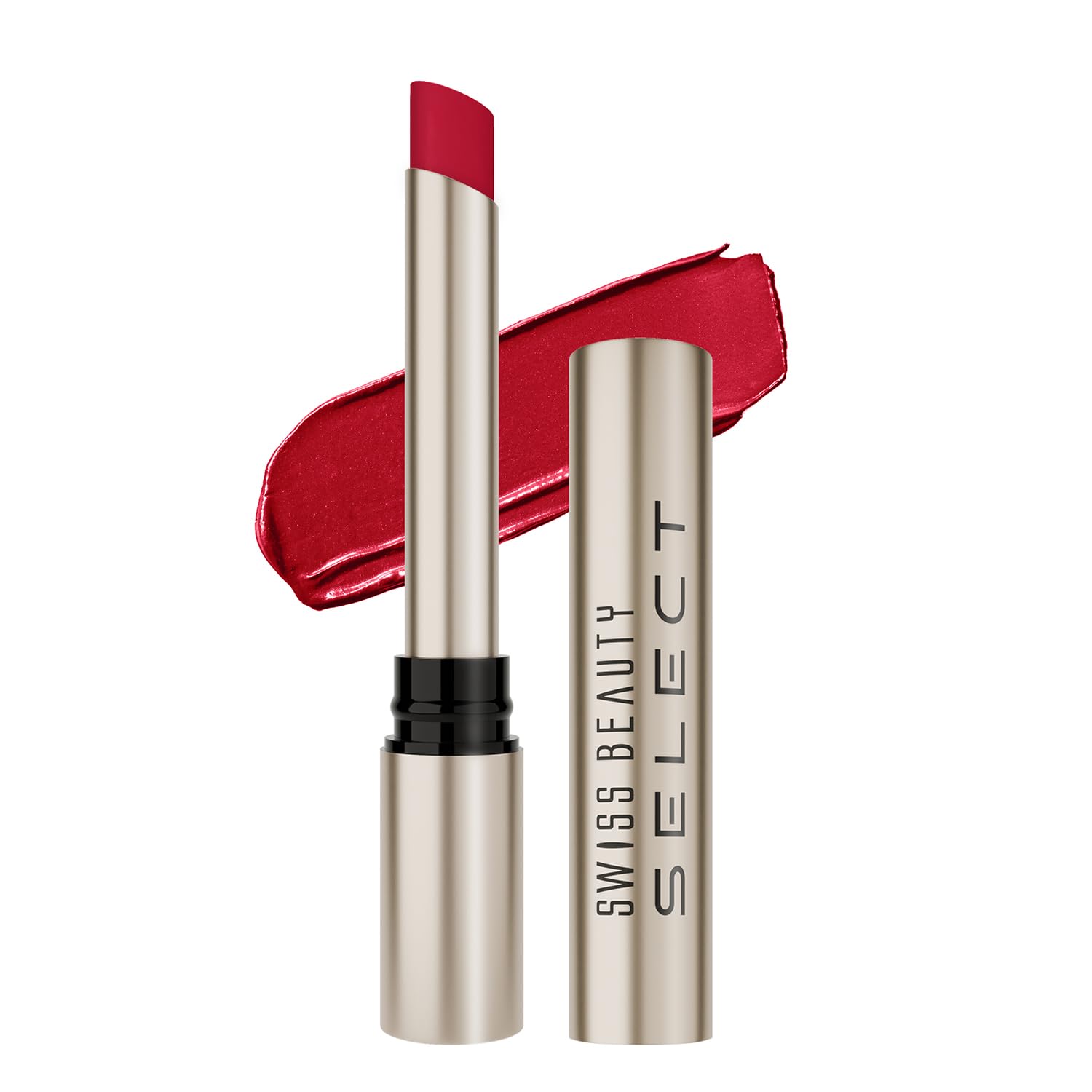 Swiss Beauty Select High On Shine Creamy Lipstick | With Mirror-shine finish | Enriched with Vitamin E | Shade- Scarlet Red, 1g |