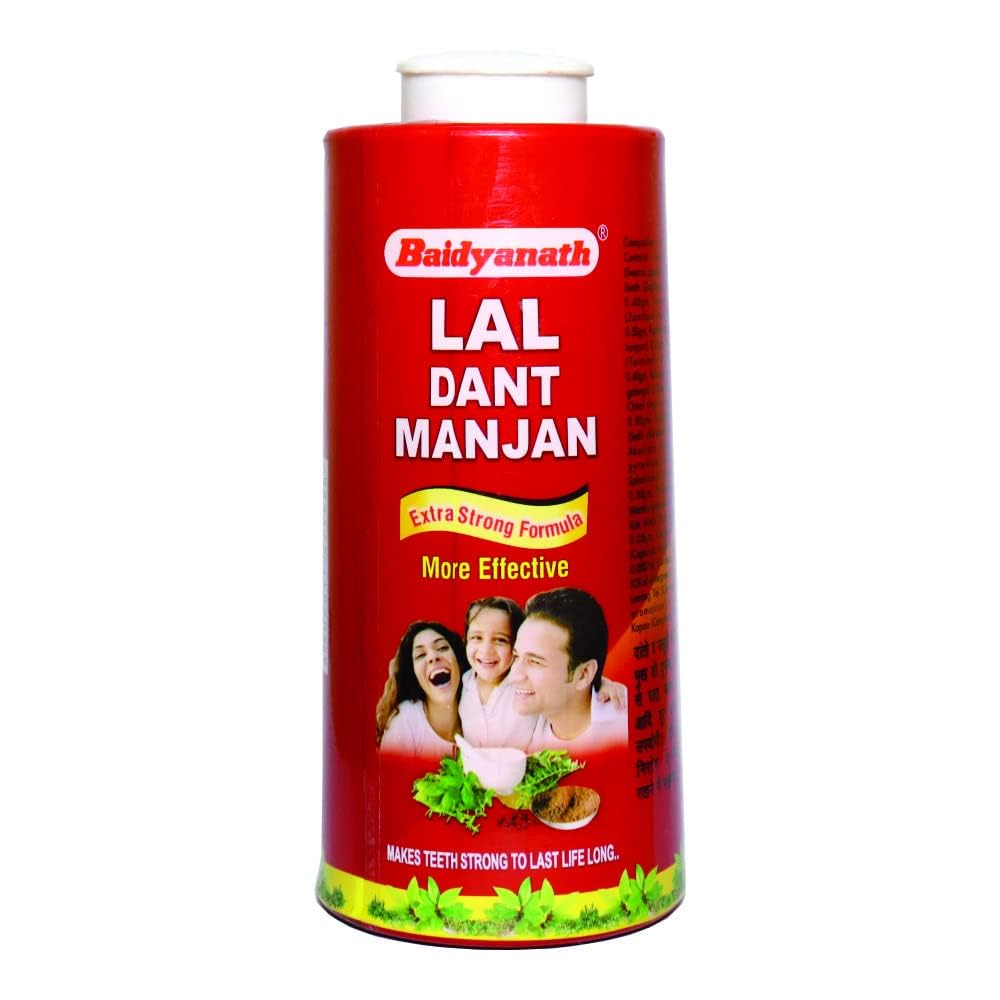 Baidyanath Asli Ayurved Lal Dant Manjan Powder - 200g | Ayurvedic Toothpowder for White Teeth & Oral Care | Trusted Brand with 108 Years Legacy