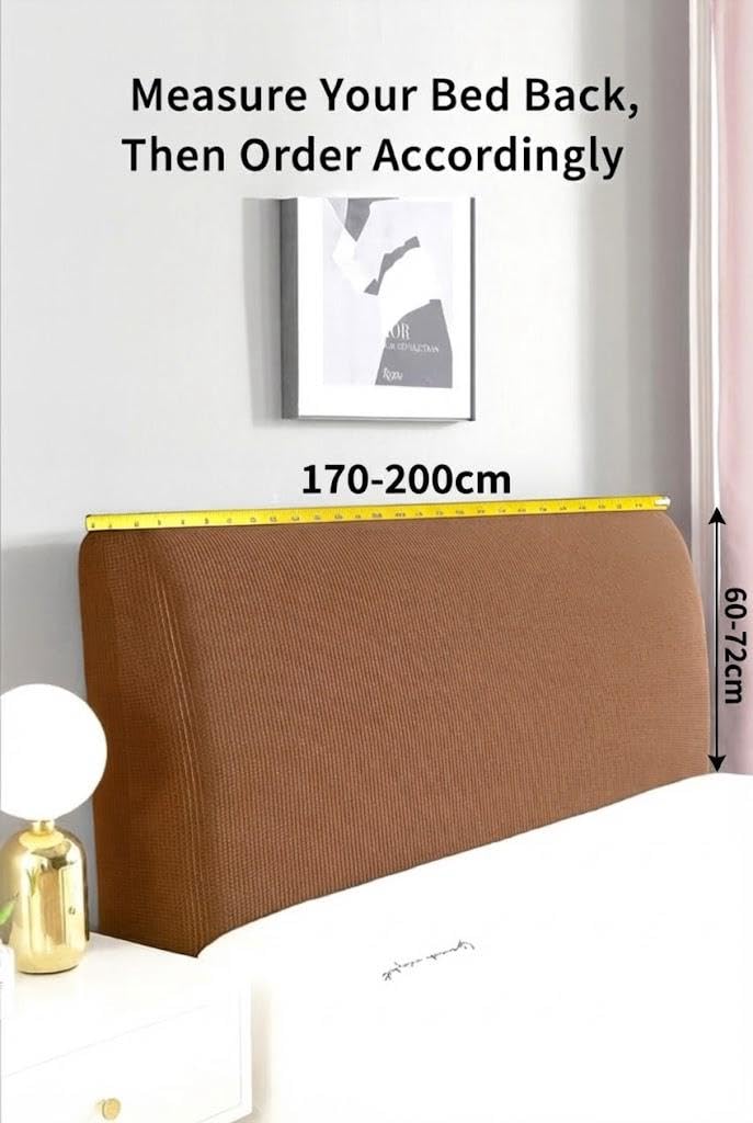 HOMETHREADS Stretchable Lycra/Velvet Headboard Cover | Soft, Dust-Proof & Wrinkle-Resistant Bed Back Protector | Fits Leather, Wooden & Fabric Bedsides | for 6f