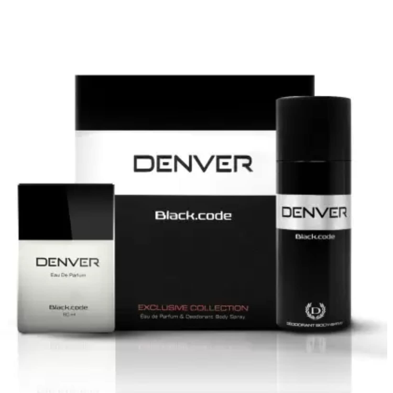 DENVER - Black Code Exclusive Collection Gift Set : Deo (150ML) + Perfume (60ML) - Men