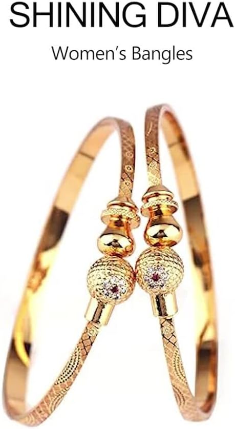 Set of 2 Handcrafted Adjustable Gold Plated Bangles for Women - Traditional Indian Jewelry