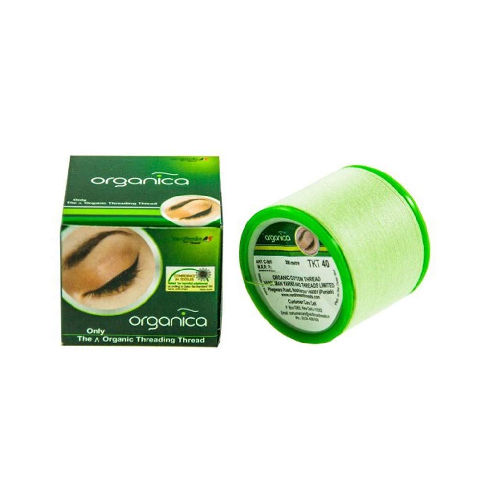 Organica Face & Eyebrow Threading Thread Organic x 1 thread spool eyebrow makeup facial dermaplaning hair removal epilator tool Green