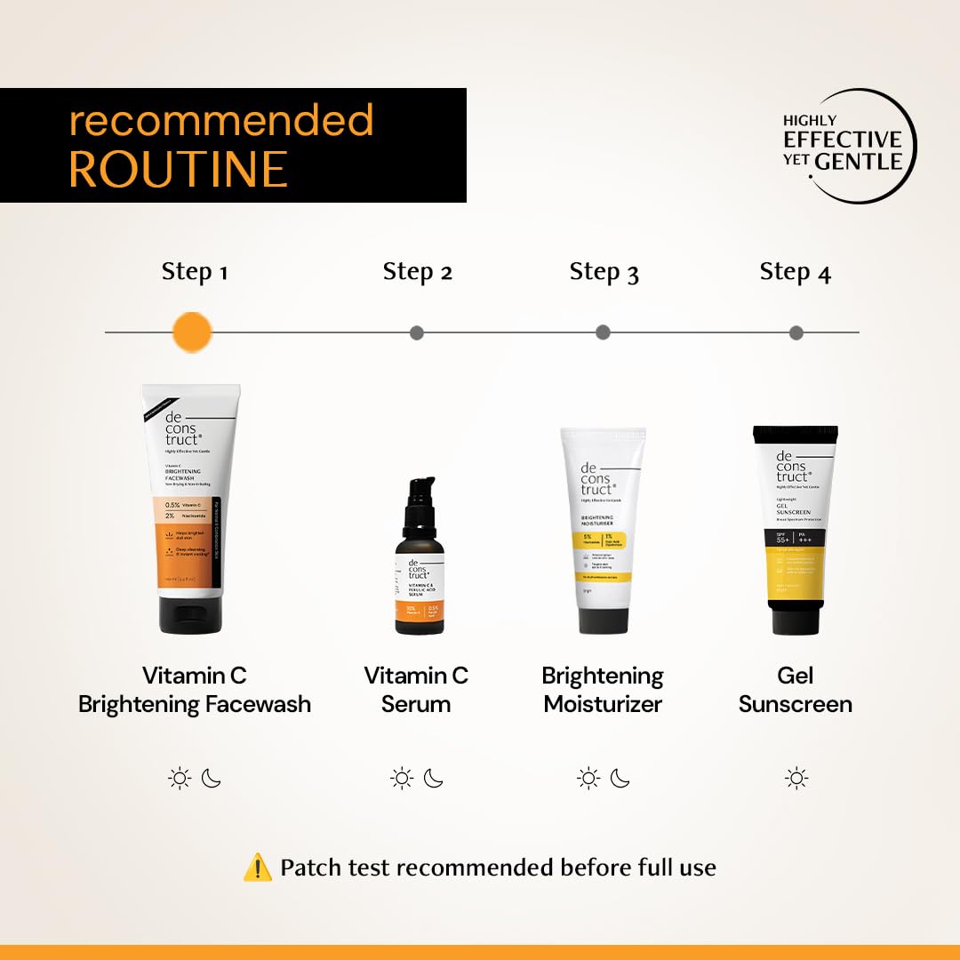 Deconstruct Vitamin C Brightening Face Wash, Brightens & Fades Dark Spots -100ml