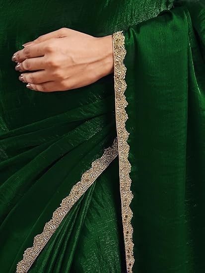 Women's Chiffon Two Tone Saree (With Blouse) Free Size Bottal