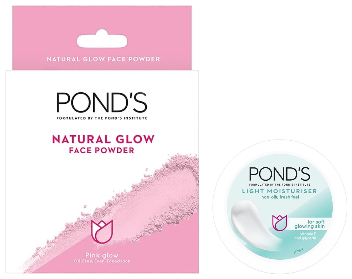 POND'S Light Face Moisturizer 200 ml, Daily Lightweight Non-Oily Cream with Vitamin E for Soft Glowing Skin, SPF 15 - With Vitamin C & Niacinamide&Pond's Natura