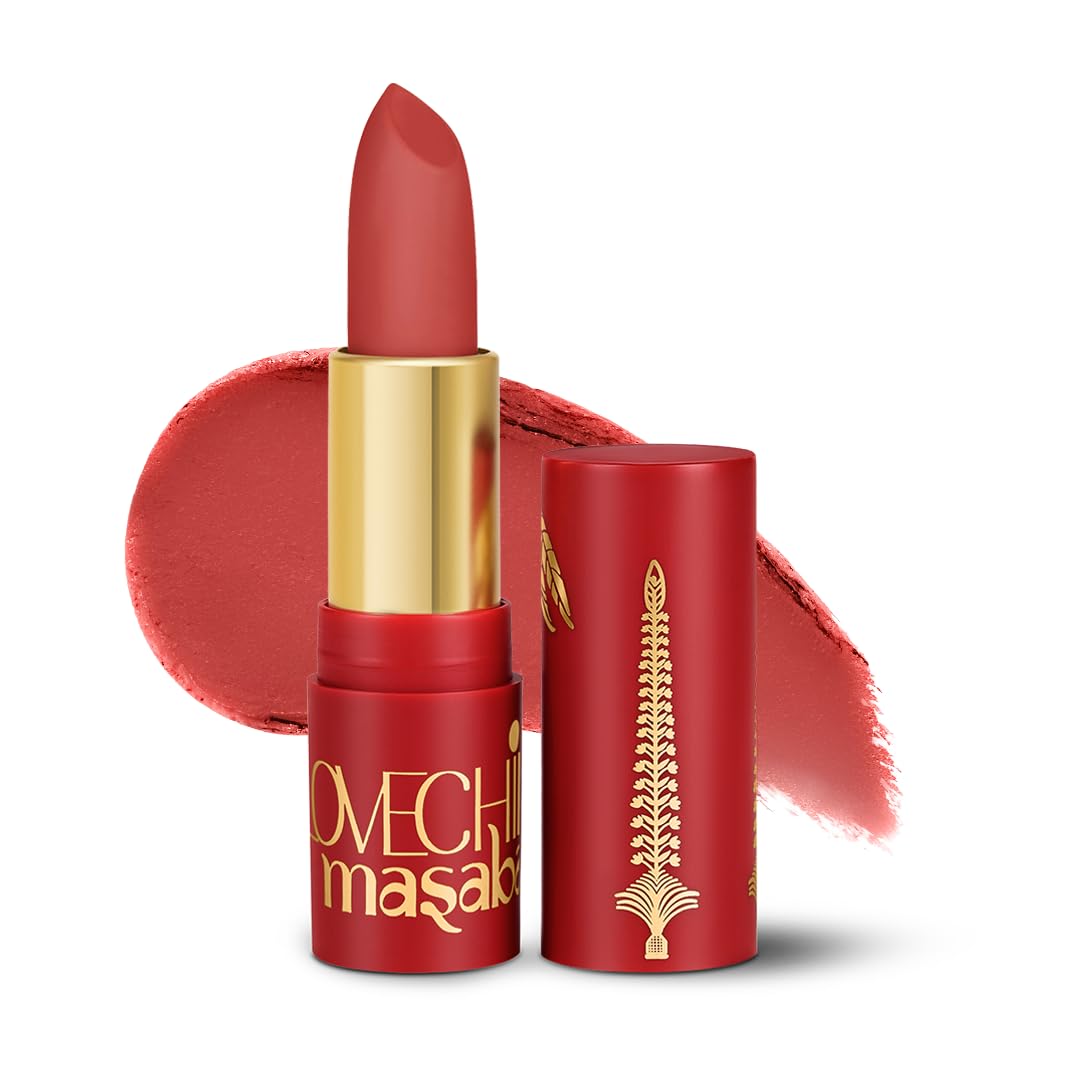LoveChild Masaba 90s Drip Caramel (Pink Nude) Luxe-Matte Lipstick with Intense One-Swipe Color Payoff in High-Pigment HD Crème Matte Formula, 4gm
