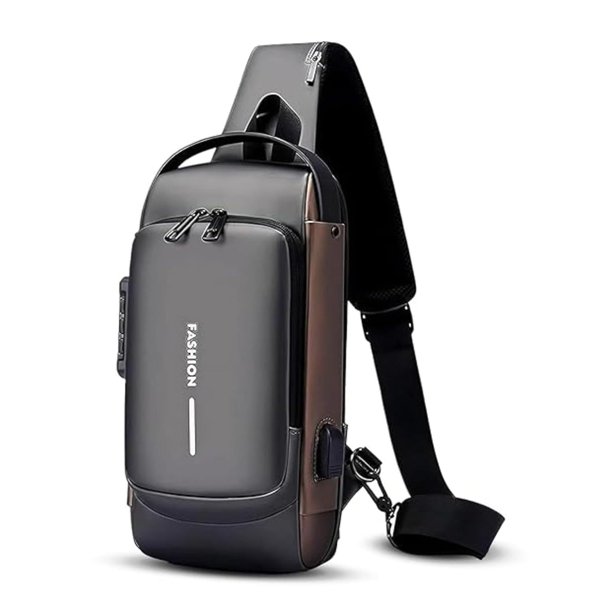 TEKCOOL Sling Bag for Men & Women– Crossbody Sling Bag for Travel, Cycling & Hiking | Waterproof Shoulder Bag with Compartment and Zipper Pockets Gray Golden
