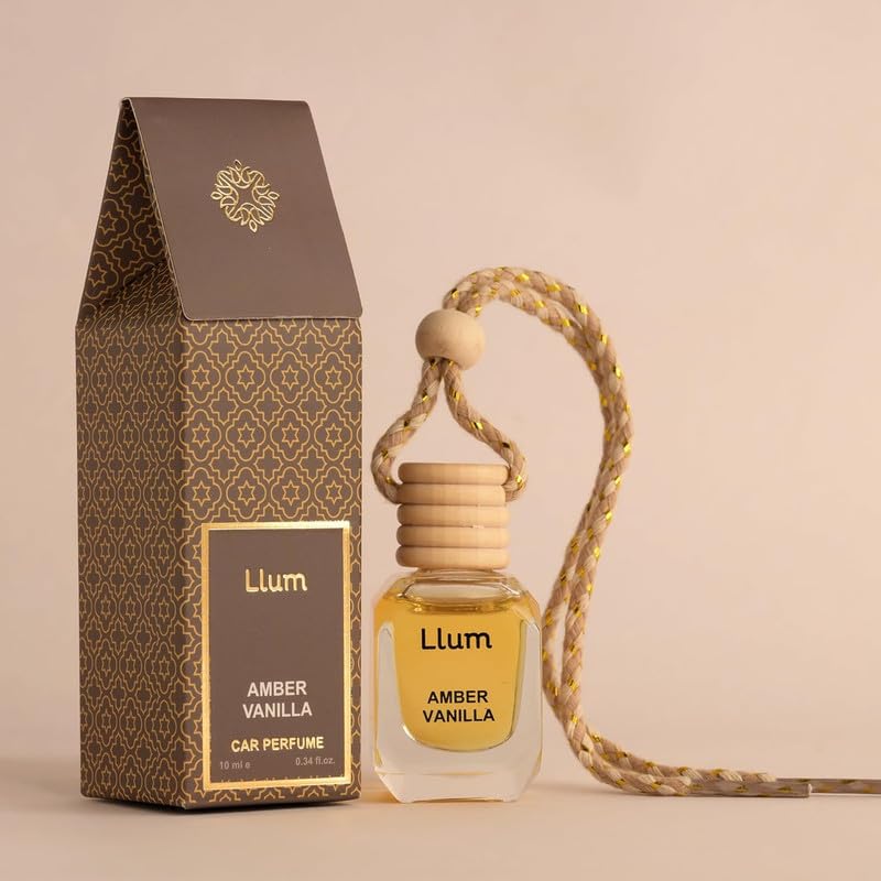 Llum Car Air Freshener| 10ml, Combo of 2 |Luxury, Organic Toxin-Free Perfume |Interior Accessory for fresh Aroma |Long Lasting Fragrance (Without AC Vent Clip,
