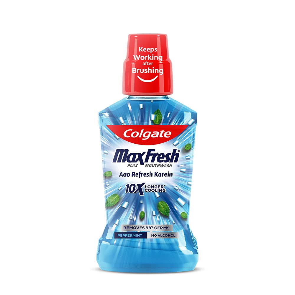 Colgate Plax Pepper Mint Mouthwash, 0% Alcohol - 500 ml & Gentle UltraFoam Ultra Soft Bristles Manual Toothbrush & Strong Teeth Cavity Protection Toothpaste, Co