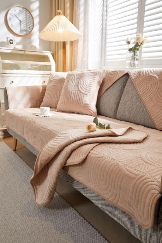 HOMETHREADS Couch/Sofa Covers | Luxurious Slipcover Solutions for Sofas, Armchairs, and Loveseats (Grey_Coco, 1 Seater Large| 70x90cm) Grey_Coco 1 Seater Large|