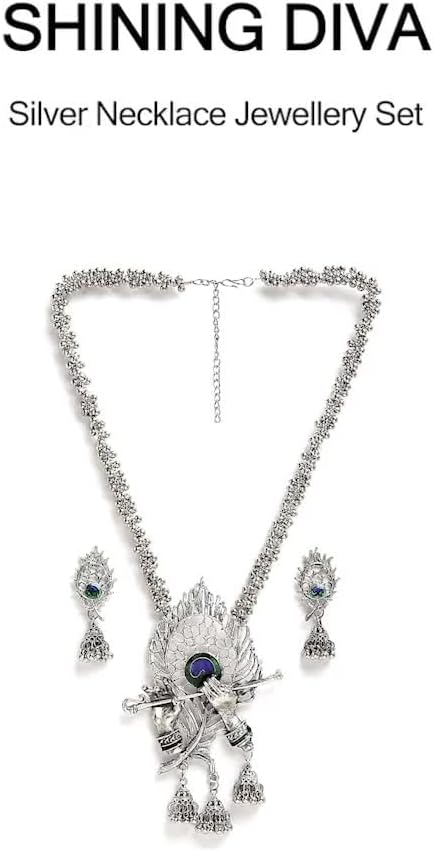 Handcrafted Traditional Oxidised Silver Necklace Set for Women