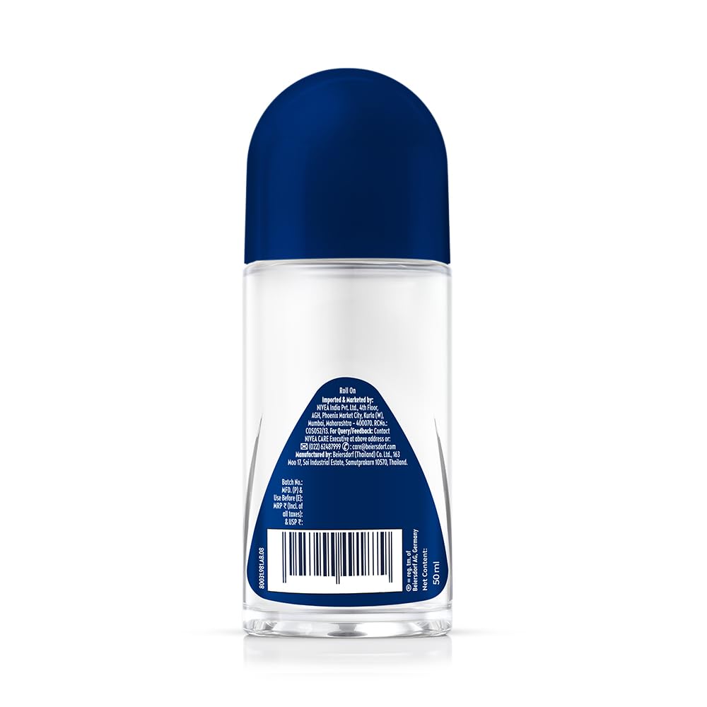 NIVEA MEN Deep Impact Freshness Underarm Roll On Deodorant for Men with Black Carbon | Long Lasting Antiperspirant Roll On for Body Odour Control | Alcohol Free