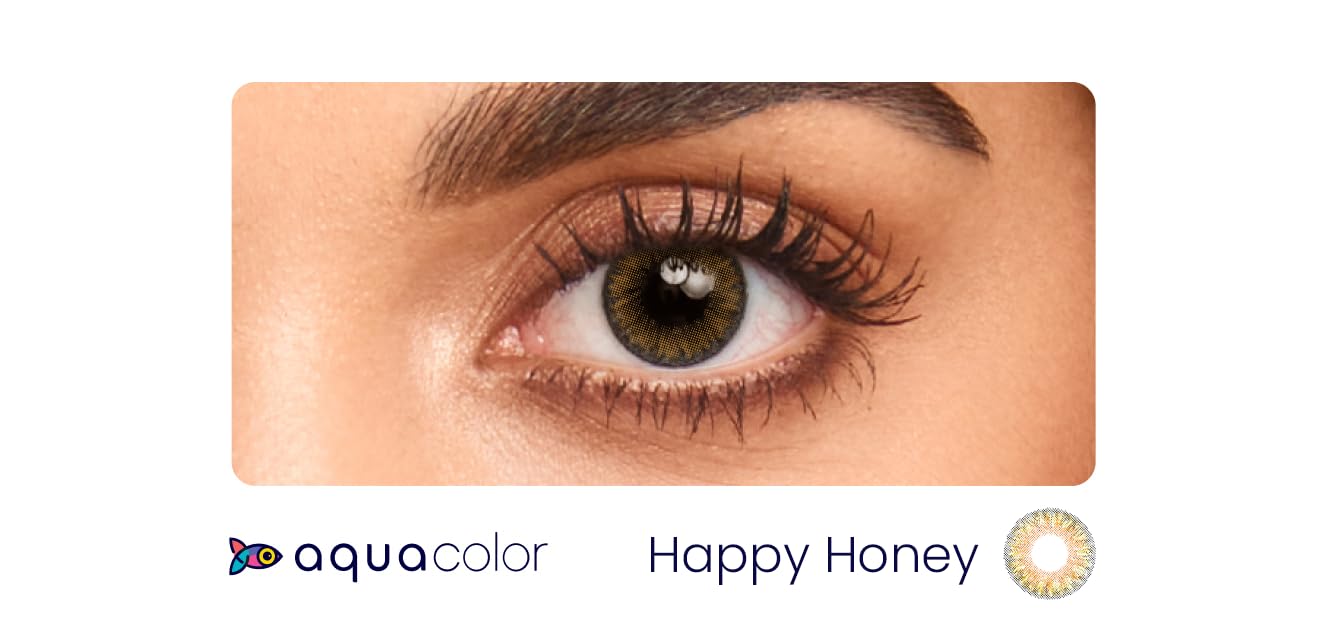 Aquacolor Daily Disposable Colored Lenses with 0 Power - Happy Honey - (10 Lens/Box)