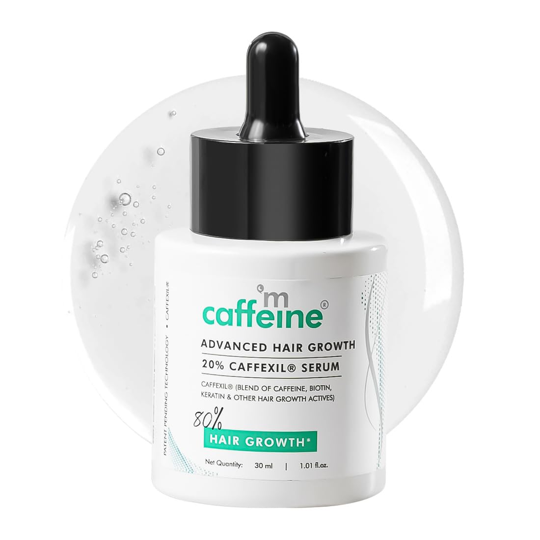 Mcaffeine Serum With 20% Caffexil Advanced, Biotin, Keratin & Rosemary | 80% Hair Growth, Increase Density & Control Fall | Nourishes Roots | For Women & Men -