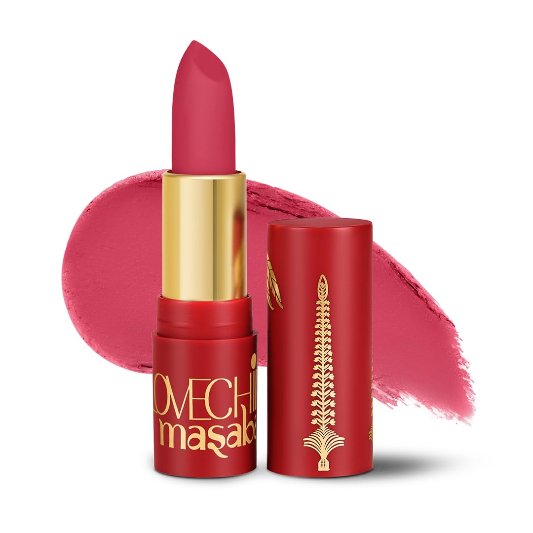 LoveChild Masaba 90s Drip Caramel (Pink Nude) Luxe-Matte Lipstick with Intense One-Swipe Color Payoff in High-Pigment HD Crème Matte Formula, 4gm