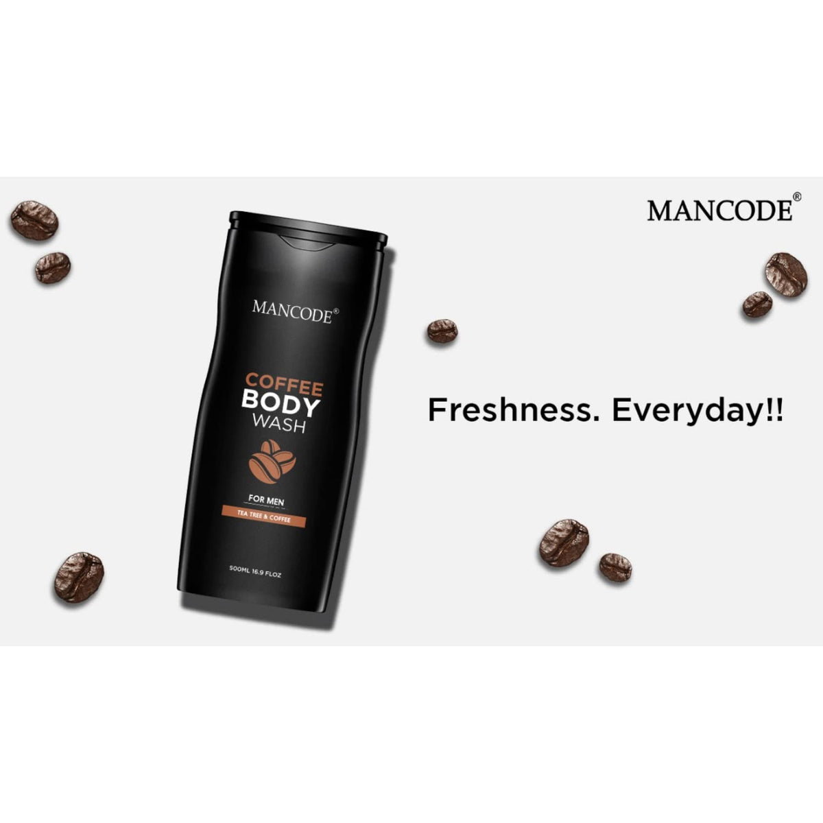 MAN CODE Coffee Body Wash For Men 450Ml | For Body, Face With Coffee And Natural Oils Extract | Oil Control | Odor Protection | 450 Ml Shower Gel For Men (Pack