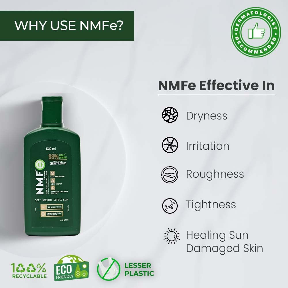 NMFe Moisturising Lotion 100ml | Natural Moisturising Factors Quick Absorbing, Non Greasy and Easily Spreadable | Recommended by Skincare Experts | Use Twice Da