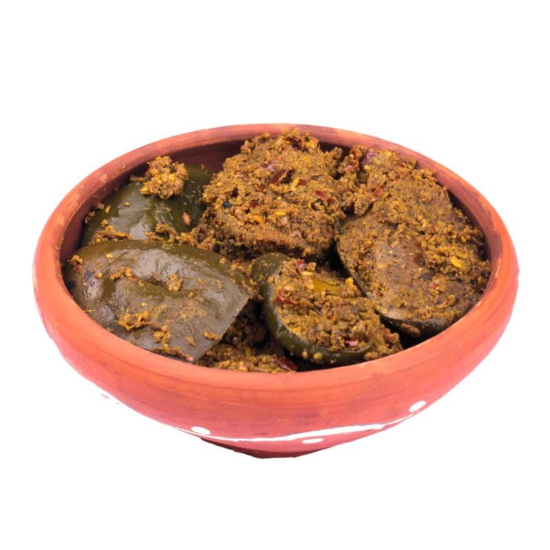 JhaJi Store Aam ka Sookha Bharua Achar | Dry Stuffed Mango Pickle, Bihari Style | Homemade, Sun-Dried, Tangy & Salty | With Little Oil & Bold Masala | 250g Plas