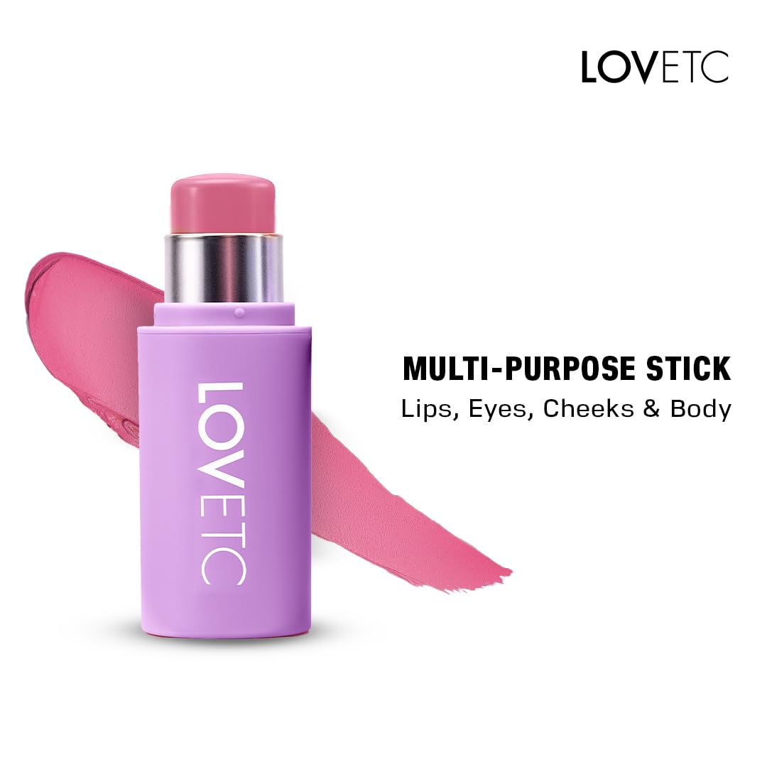 LOVETC Multi-Purpose Blush Stick, 3-in-1 Makeup, 12Hr Wear, Bloom 7.5g Bloom 7.5 g (Pack of 1)