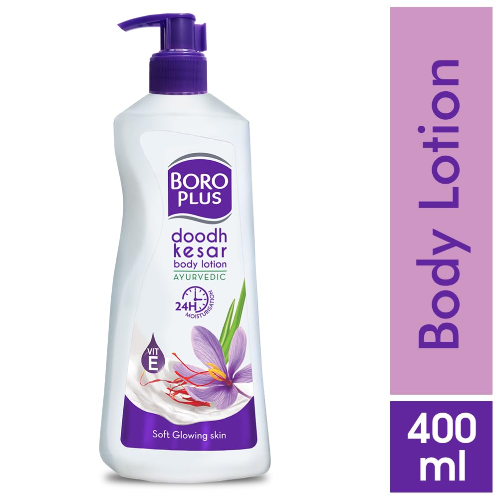 BOROPLUS Body Lotion for Nourishment (Normal Skin) 400 milliliters Doodh Kesar Lotion
