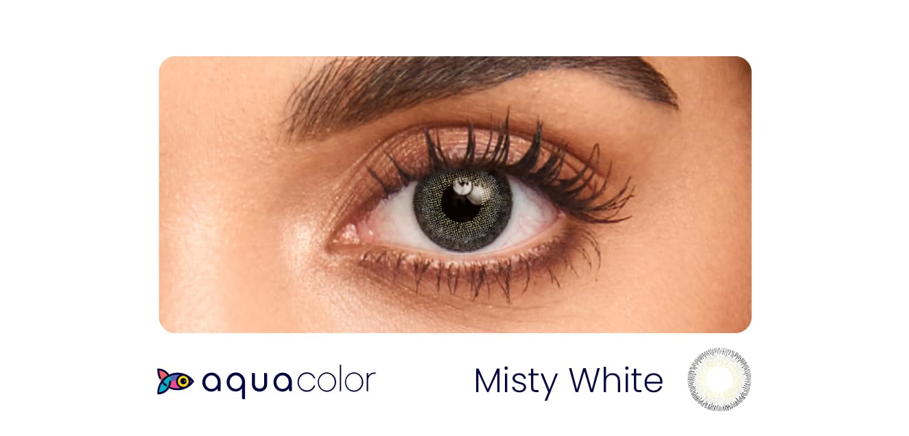 AQUALENS CONTACT LENSES Aquacolor Daily Disposable Colored Lenses with 0 Power - Misty White - (10 Lens/Box)
