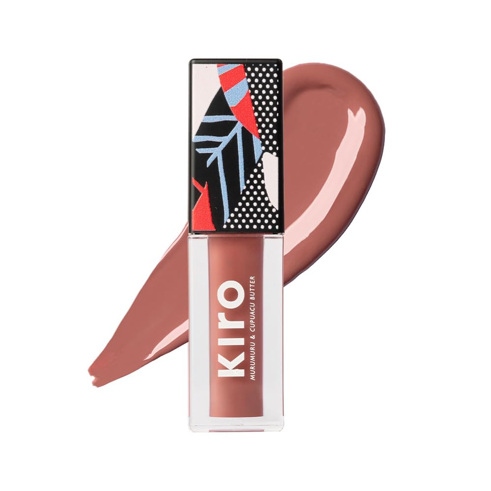 Kiro Glossfinity Crème Gloss - Rose Petal, 5ml | High-Shine Nude Lip Gloss | Hydrating, Non-Sticky Formula | Enriched with Murumuru & Cupuacu Butters | 8 Shades for Every Indian Skin Tone