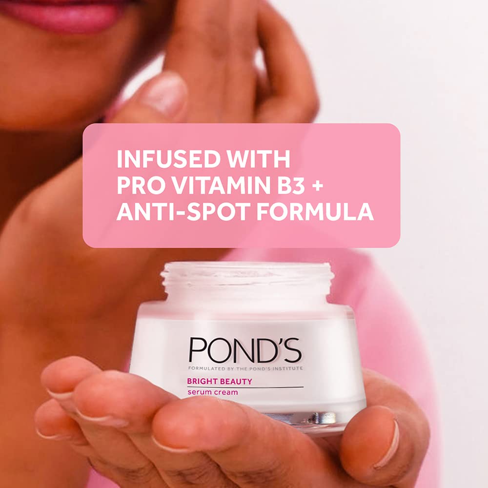 POND'S Bright Beauty Day Cream 35 g, Non-Oily, Mattifying Daily Face Moisturizer, SPF 15 - With Niacinamide to Lighten Dark Spots for Glowing Skin (Pack of 2) 3