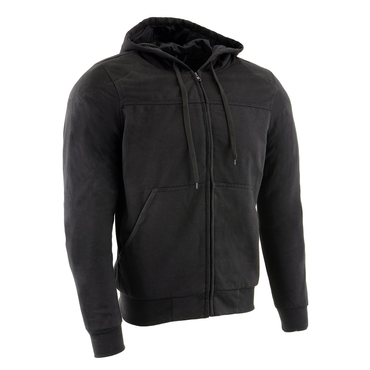 Milwaukee Leather MPM1788 Men's Black CE Approved Armored Riding Hoodie Sweater with Aramid by DuPont Fibers XL Black