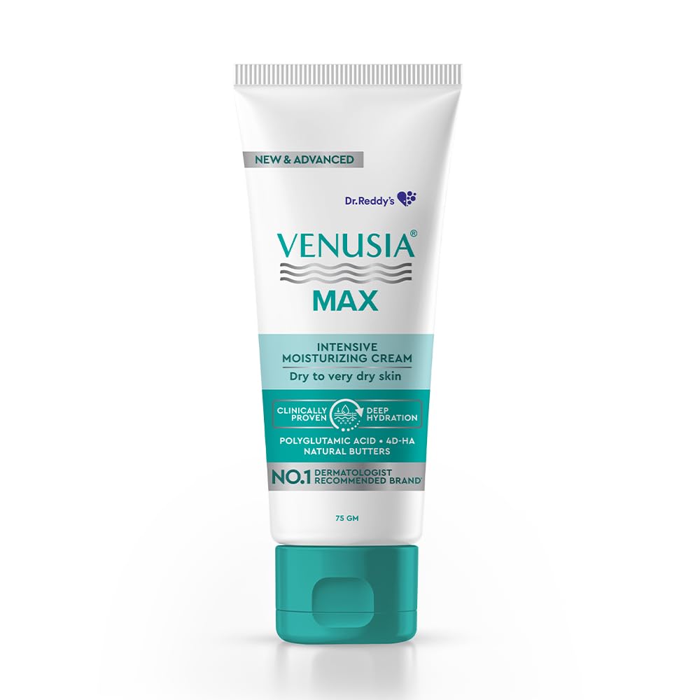 VENUSIA Dr. Reddy's Max Cream | Dermatologist Rec. for Dry to Very Dry Skin | Clinically Proven 24 hrs Moisturization | Paraben Free | Face & Body | Cocoa, Mang