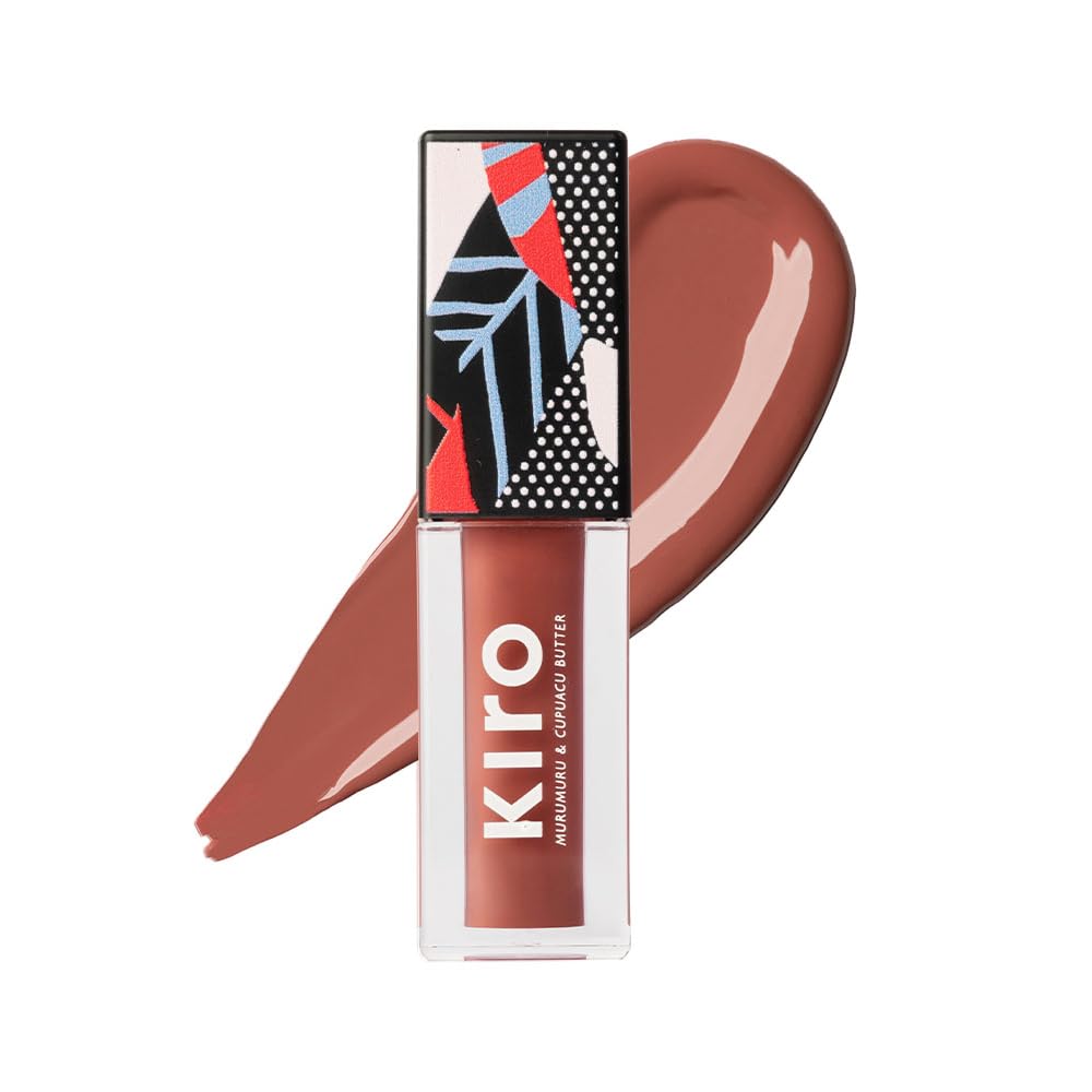 Kiro Glossfinity Crème Gloss - Caramel Swirl, 5ml | High-Shine Nude Lip Gloss | Hydrating, Non-Sticky Formula | Enriched with Murumuru & Cupuacu Butters | 8 Shades for Every Indian Skin Tone