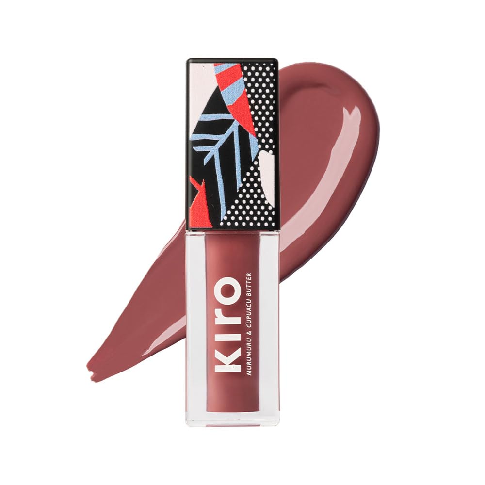 Kiro Glossfinity Crème Gloss - Berry Burst, 5ml | High-Shine Nude Lip Gloss | Hydrating, Non-Sticky Formula | Enriched with Murumuru & Cupuacu Butters | 8 Shades for Every Indian Skin Tone