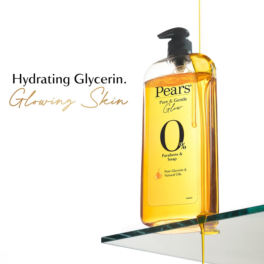Pears 98% Pure Glycerin Pure & Gentle Bodywash with 0% Parabens & Soap for Hydration & Glow, 250 ml