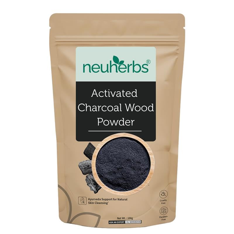 Neuherbs Activated Charcoal Powder 100g | Natural Face Pack for Deep Cleansing, Oil Control & Skin Purification | Removes Dead Skin Cells | 100% Pure & Natural