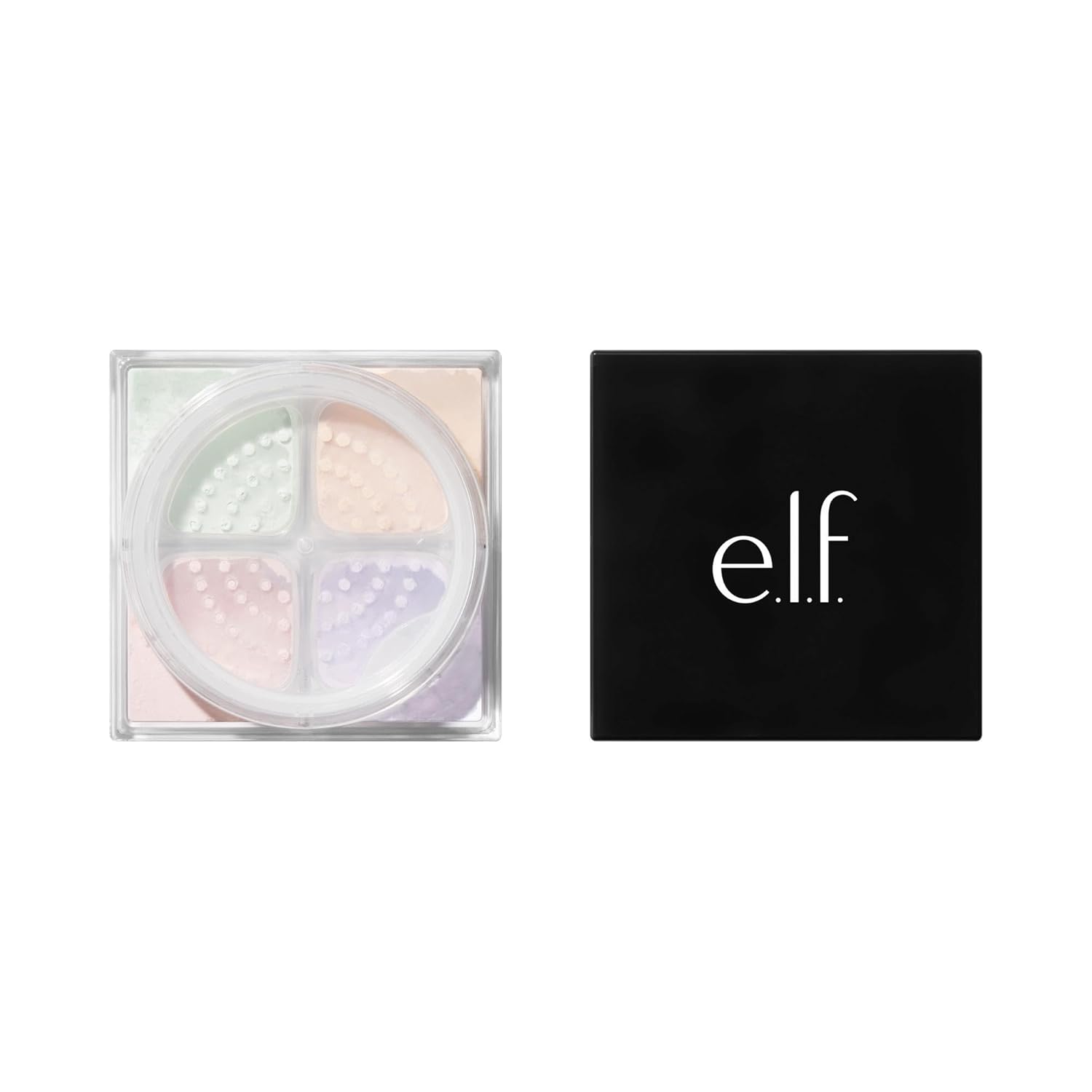 e.l.f. Set it Bright Powder Quad, Brightening Loose Setting Powder, Bakes, Blurs & Sets for Soft-Matte Radiance, Velvet Puff Included, Vegan & Cruelty-Free, Fair