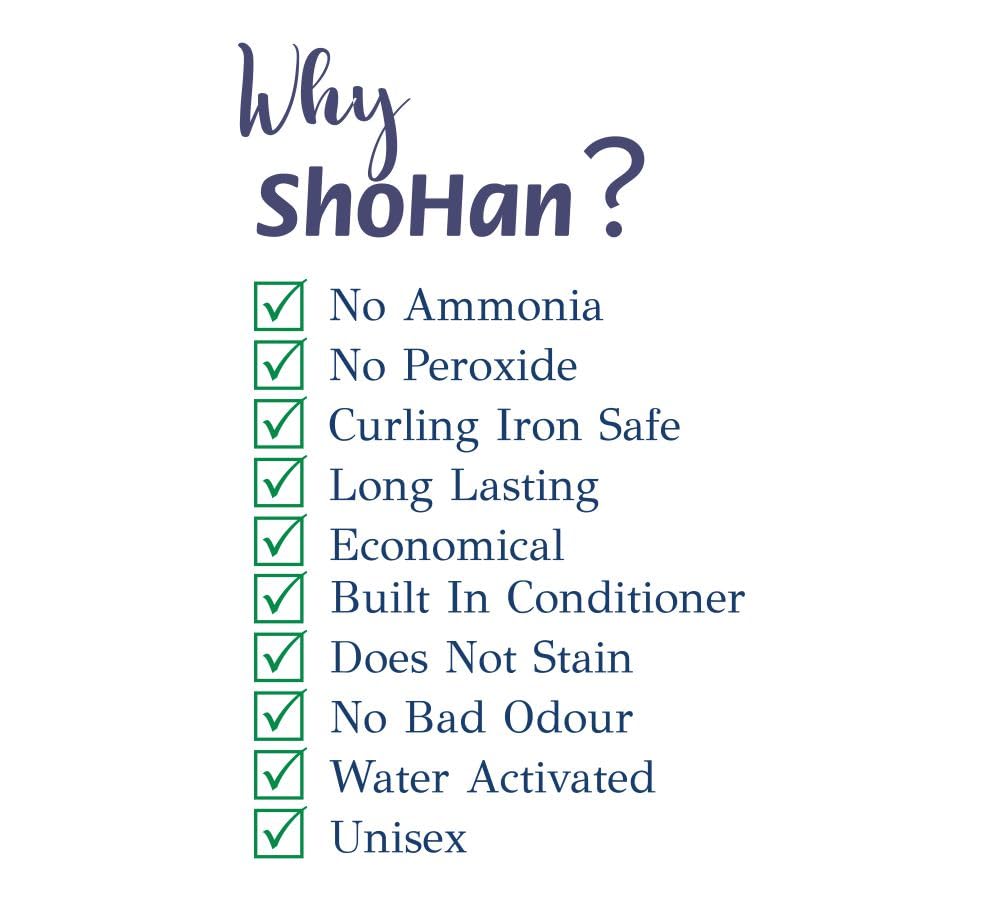 ShoHan Japanese Light Brown Hair Dye - MINIMUM BUY 6PC - 40+ Days Instant Colour Touch Up - Permanent Colour for Women - Powder For Men - Dye For Women Ammonia