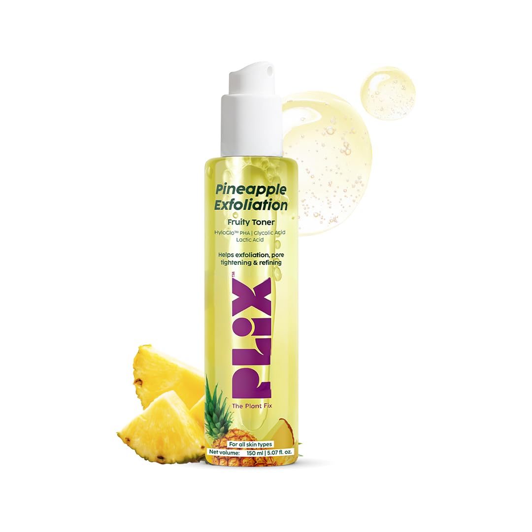 PLIX - THE PLANT FIX Pineapple PHA 3% Alcohol Free Face Toner (150ml) | Pore Tightening & Mild Exfoliation for Oily, Acne Prone, Sensitive & Normal Skin | Hydra