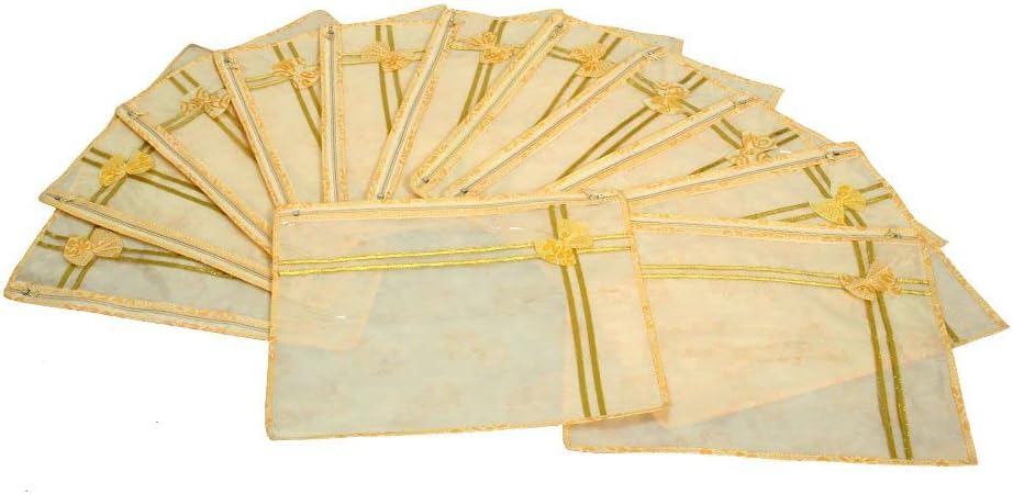 FOUNTINA Printed Non Wooven Saree Cover Set Of 12 Pcs (With Zip Lock)