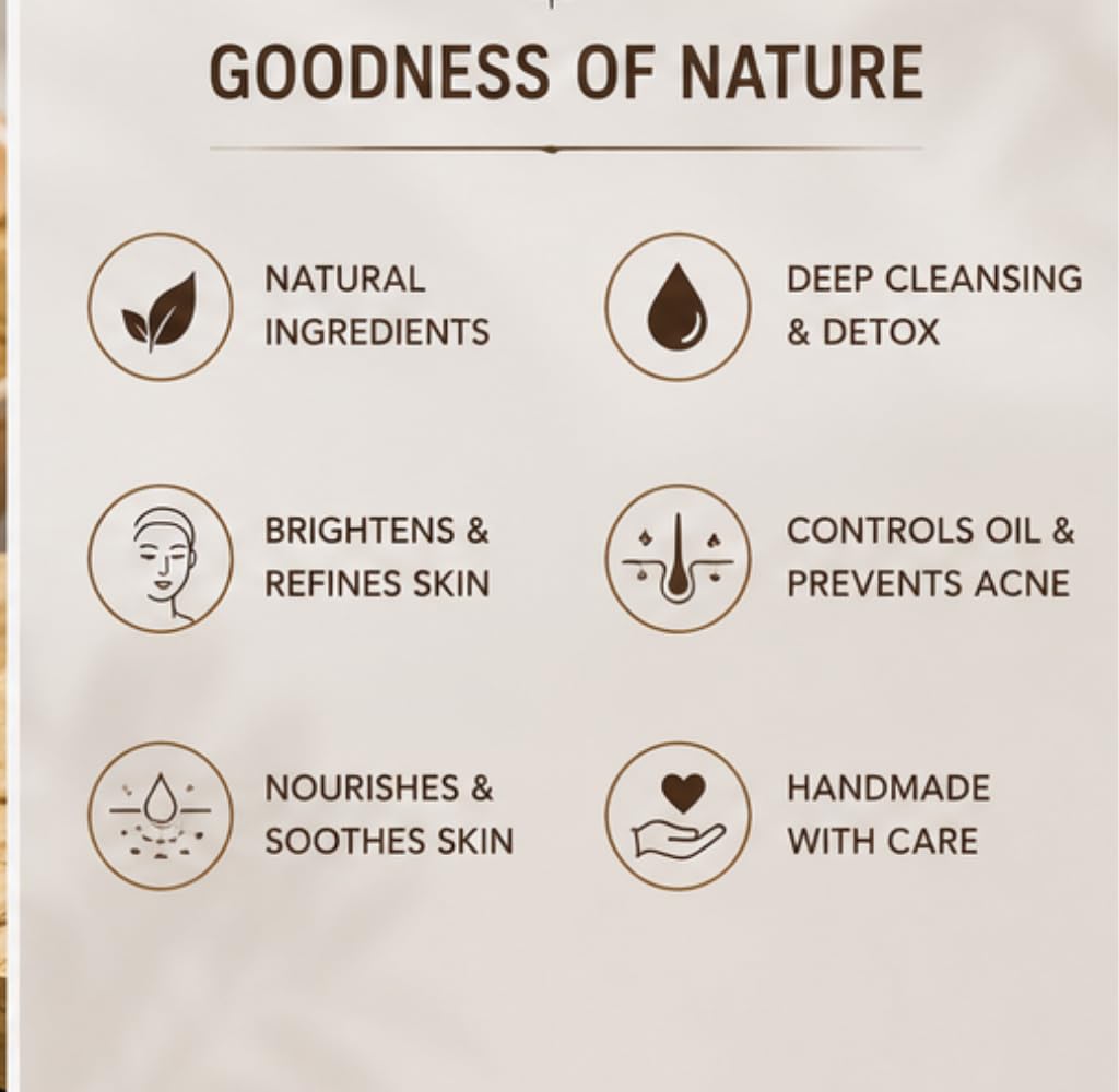 Coffee Multani Mitti Handmade Soap Natural Skin Cleansing Bath Bar for Oily Skin Tan Removal Deep Cleansing Soap .Natural Skin Cleansing, For Oily Skin, Tan Rem