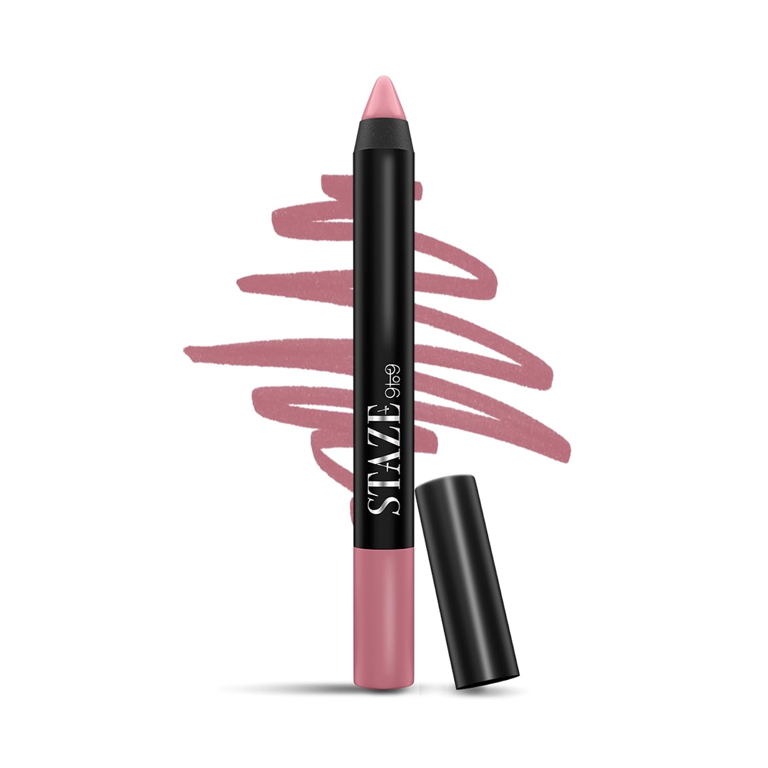Staze Pout On Lip Crayon Lipstick High Pigment Matte Finish Long-Lasting & Waterproof With Vitamin E & Jojoba Oil Smudgeproof Sharpenable Lip Crayon 09 Mauve On 3.5g