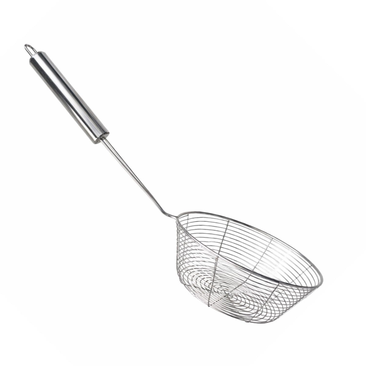 Sakoraware Stainless Steel Deep Fry Puri Jhara, Mesh Laddle Oil Separator Spoon Karchi Jharni Wire Skimmer, Chips Strainer with Handle for Perfect Oil Filter, F