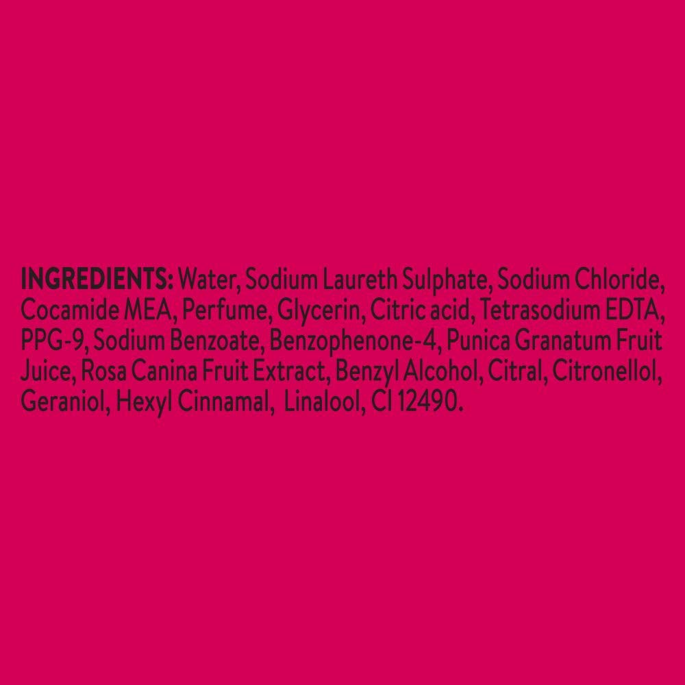Pears Naturale Brightening Pomegranate Body Wash 250 ml, 100% Natural Ingredients, Liquid Shower Gel with Rose Extract for Glowing Skin - Paraben Free (Pack of