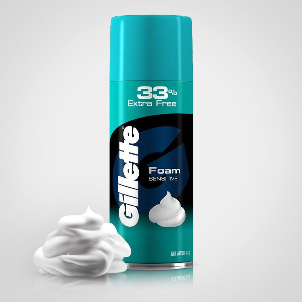 Gillette Classic Sensitive Shave Foam - 418 g (33% extra) & Gillette Vector Plus Manual Shaving Razor Blades (Cartridge) - 6s Pack