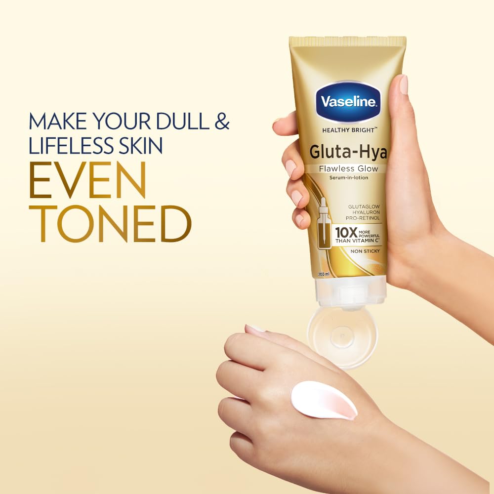 Vaseline Gluta-Hya Serum-In-Lotion, Lightweight Moisturizing Body Lotion, 200 ml / 6.7 fl oz