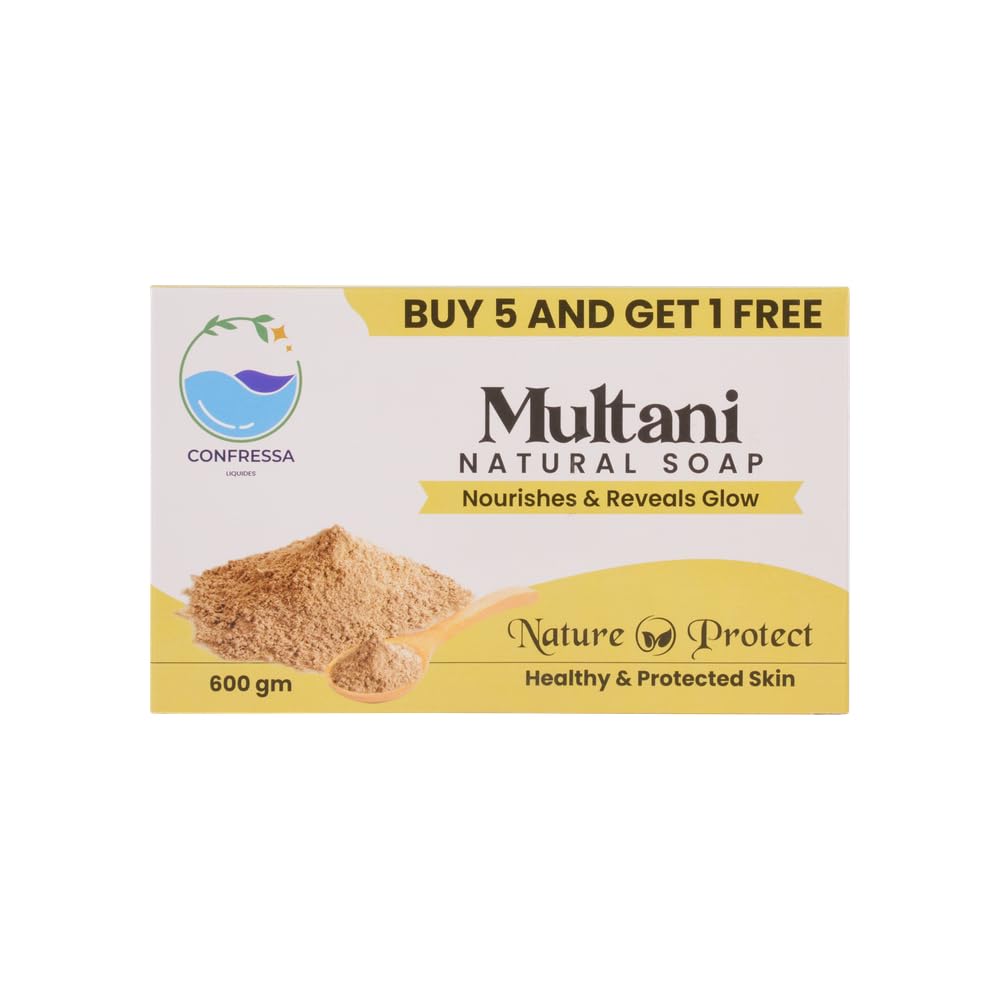 Confressa® Multani Natural Soap | Multani Mitti Bathing Soap | Deep Cleansing & Oil Control | Nourishes & Reveals Natural Glow | Suitable for All Skin Types | B