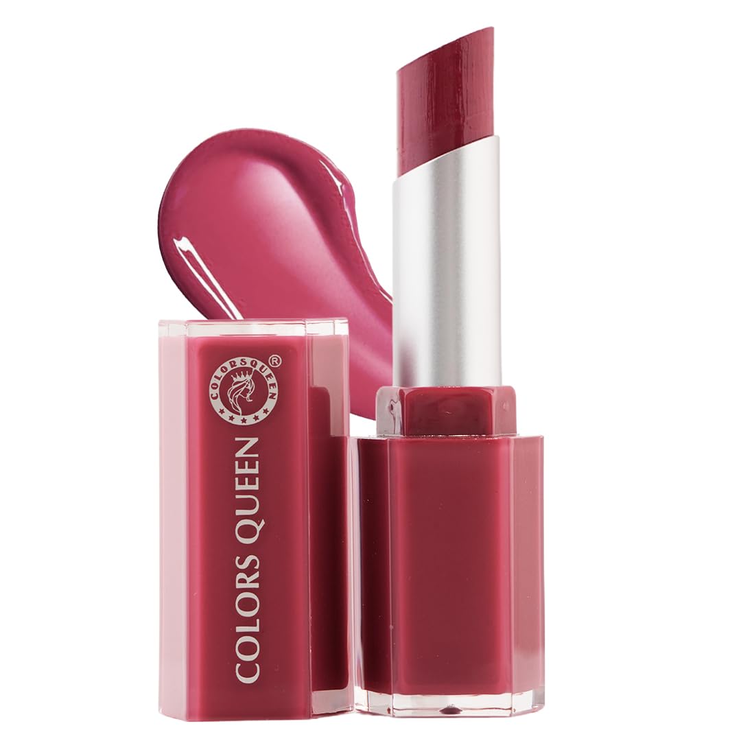 Colors Queen Gloss Stick | Lightweight & Non-Sticky Lip Gloss | Smooth 8 Hrs Hydrating Formula | High Shine Lipstick for Women Enriched with Shea Butter, Vitamin E & Squalane (01 - Mauve Macaron, 3.6g)